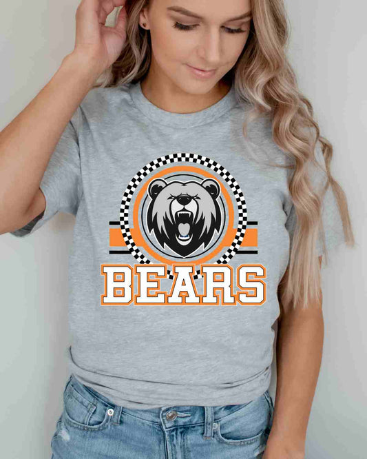 Bears Checkered Circle Logo Tshirt