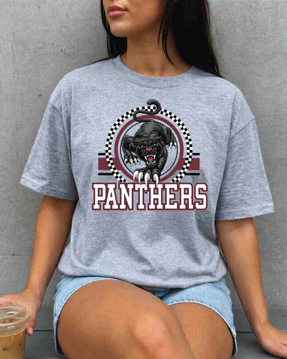 Panthers Checkered Circle Logo Tshirt