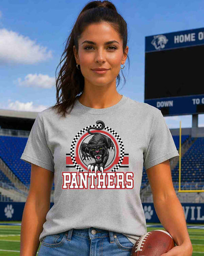 Panthers Checkered Circle Logo Tshirt