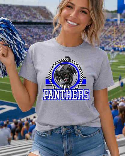 Panthers Checkered Circle Logo Tshirt