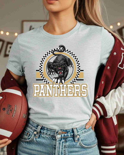 Panthers Checkered Circle Logo Tshirt
