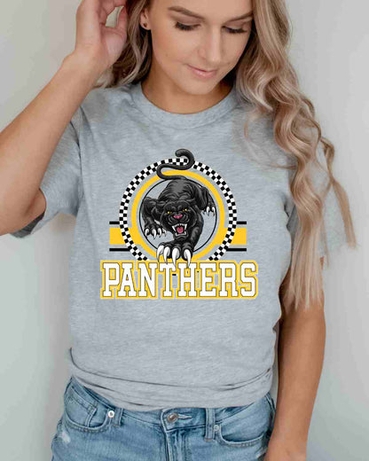 Panthers Checkered Circle Logo Tshirt