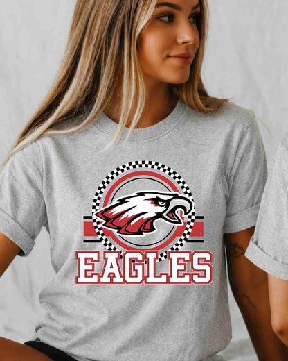 Eagles Checkered Circle Logo Tshirt
