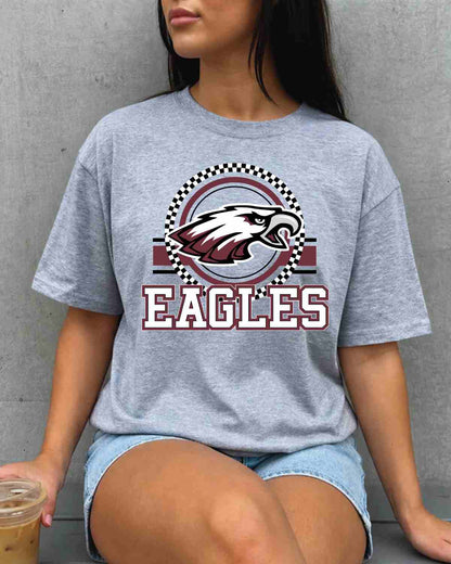 Eagles Checkered Circle Logo Tshirt