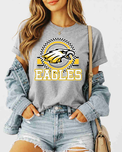 Eagles Checkered Circle Logo Tshirt