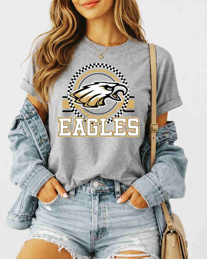 Eagles Checkered Circle Logo Tshirt