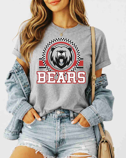 Bears Checkered Circle Logo Tshirt