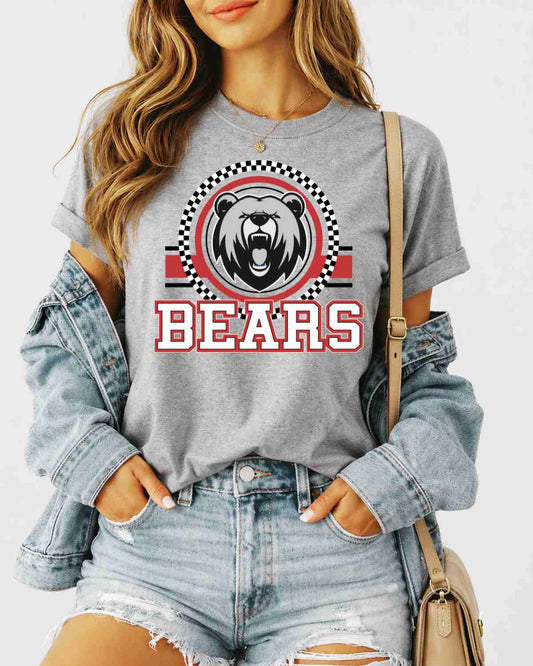 Bears Checkered Circle Logo Tshirt
