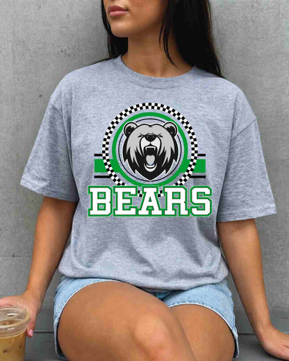 Bears Checkered Circle Logo Tshirt