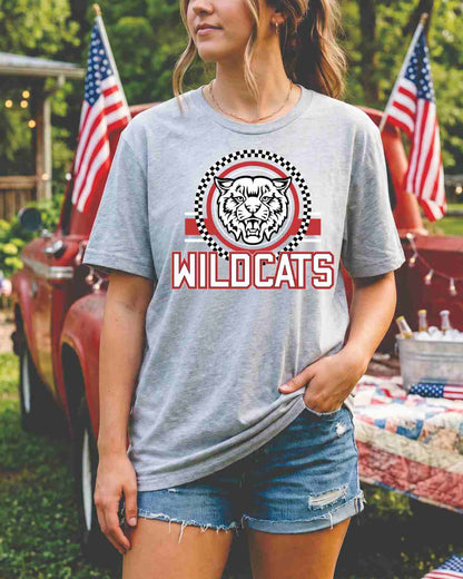 Wildcats Checkered Circle Logo Tshirt