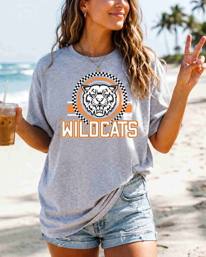 Wildcats Checkered Circle Logo Tshirt