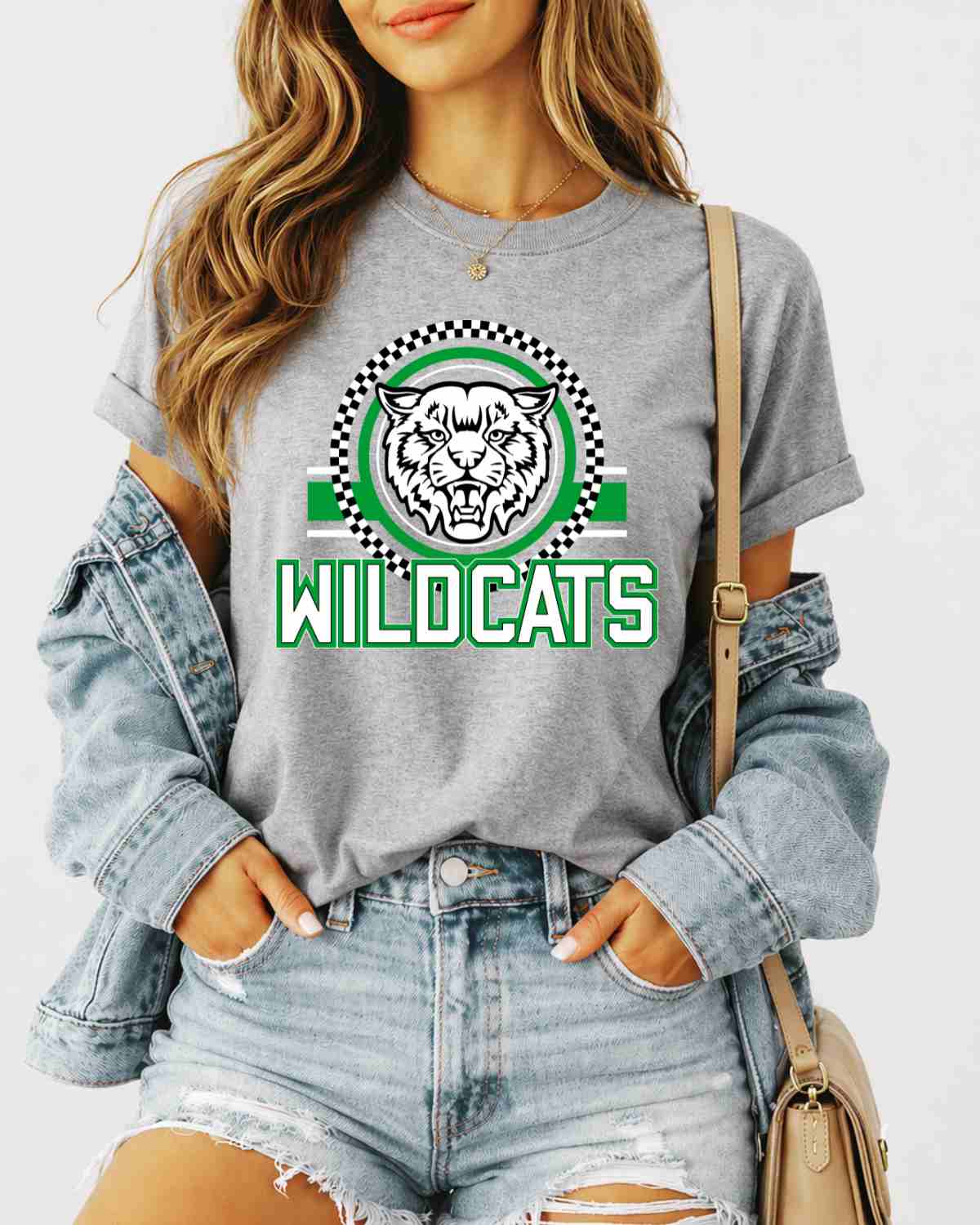 Wildcats Checkered Circle Logo Tshirt