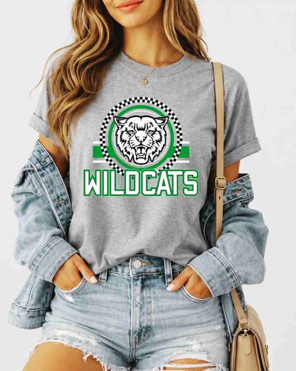 Wildcats Checkered Circle Logo Tshirt