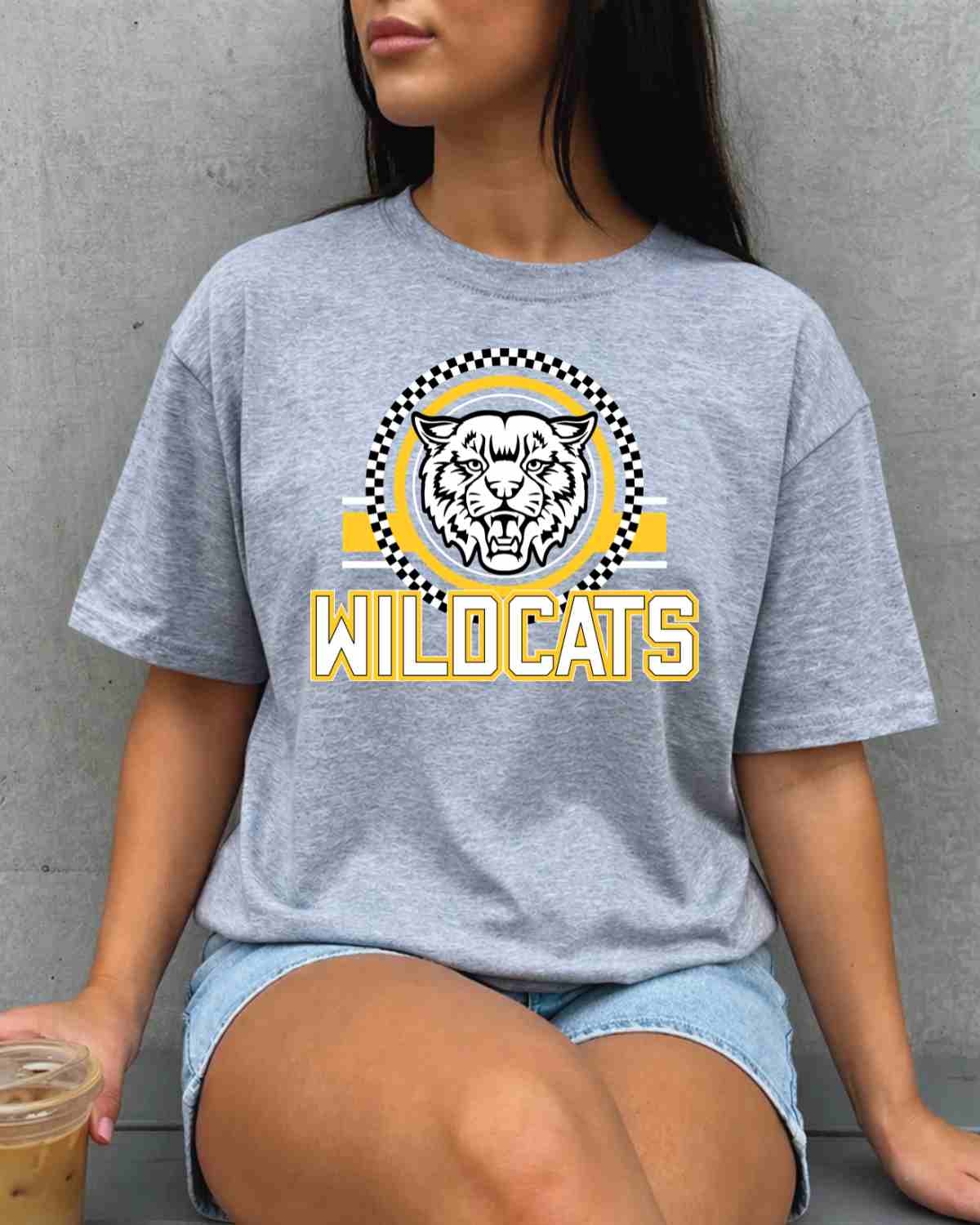 Wildcats Checkered Circle Logo Tshirt