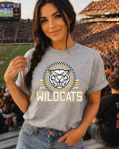 Wildcats Checkered Circle Logo Tshirt