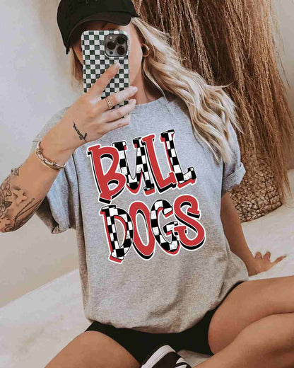 Bulldogs Doodle Letters Tshirt