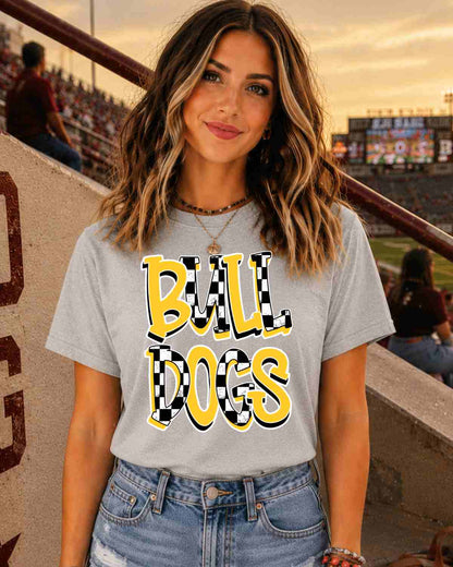 Bulldogs Doodle Letters Tshirt