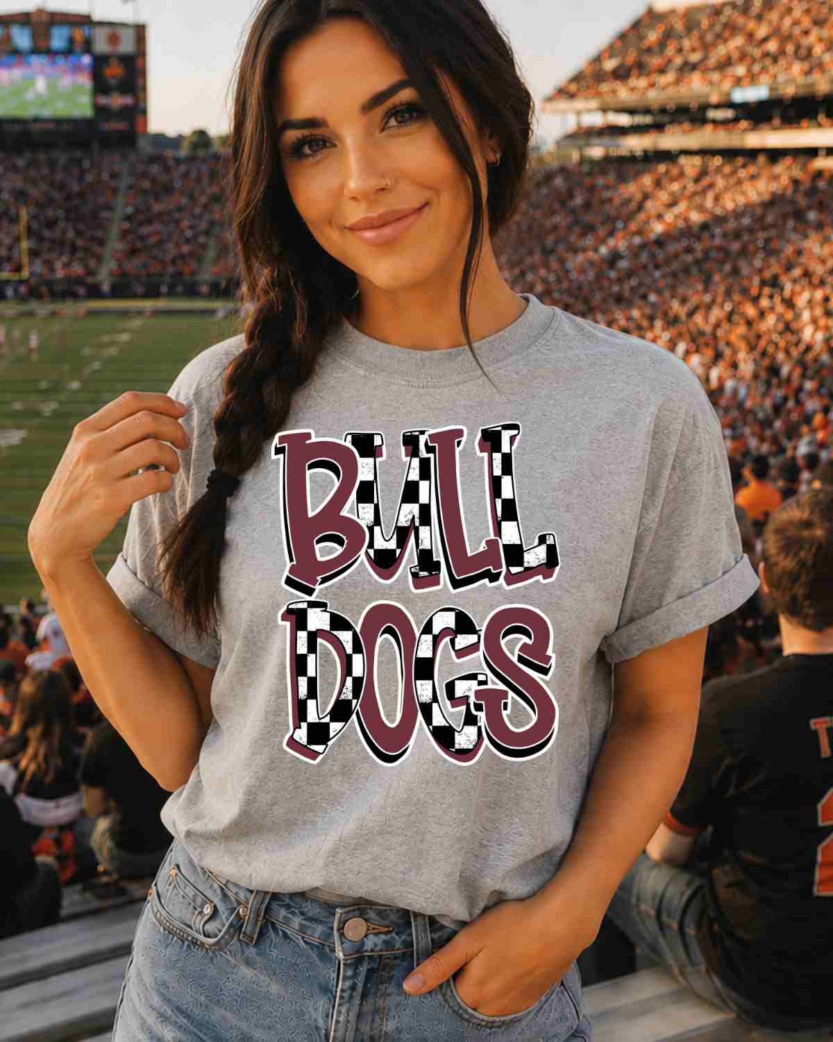 Bulldogs Doodle Letters Tshirt