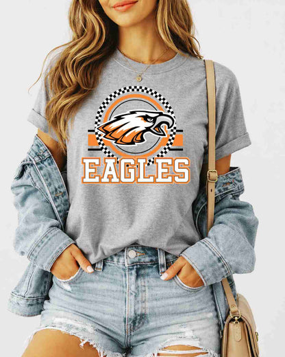 Eagles Checkered Circle Logo Tshirt