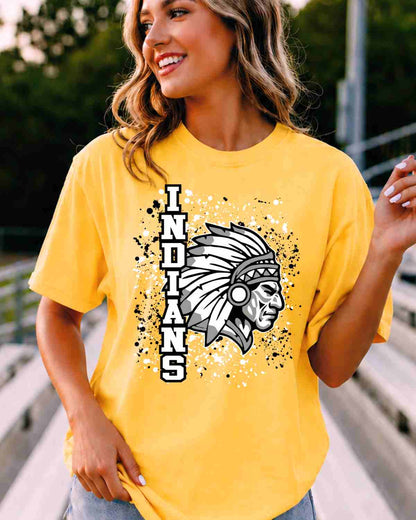 Indians Splatter Tshirt - GAMEDAY TRADITIONS
