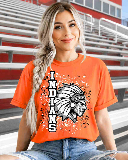 Indians Splatter Tshirt - GAMEDAY TRADITIONS