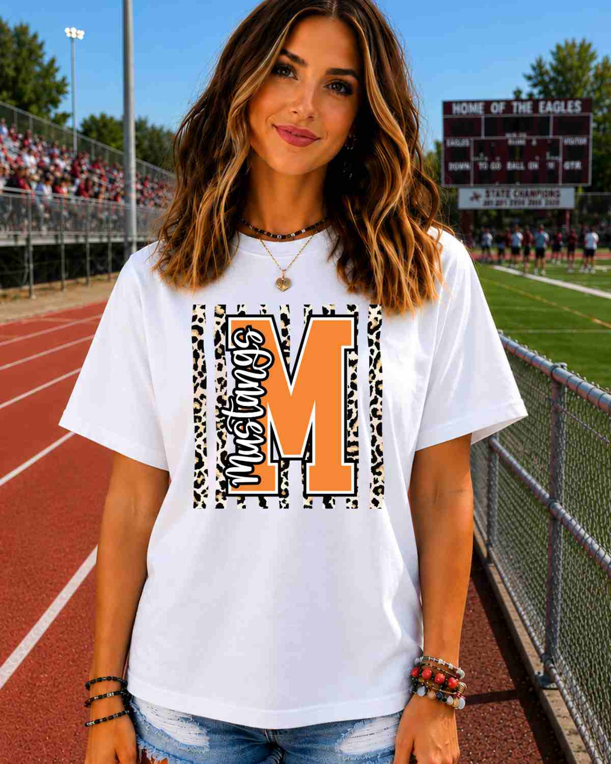 Mustangs Leopard Stripes Tshirt - GAMEDAY TRADITIONS
