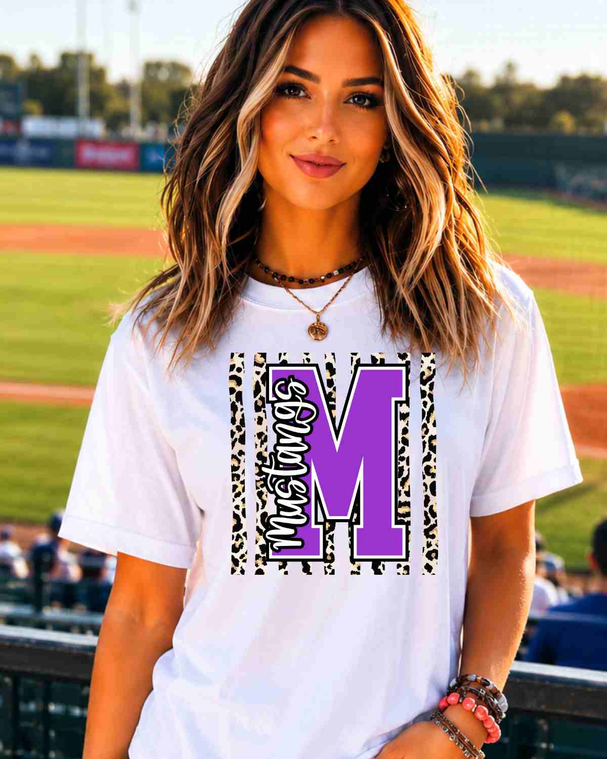 Mustangs Leopard Stripes Tshirt - GAMEDAY TRADITIONS
