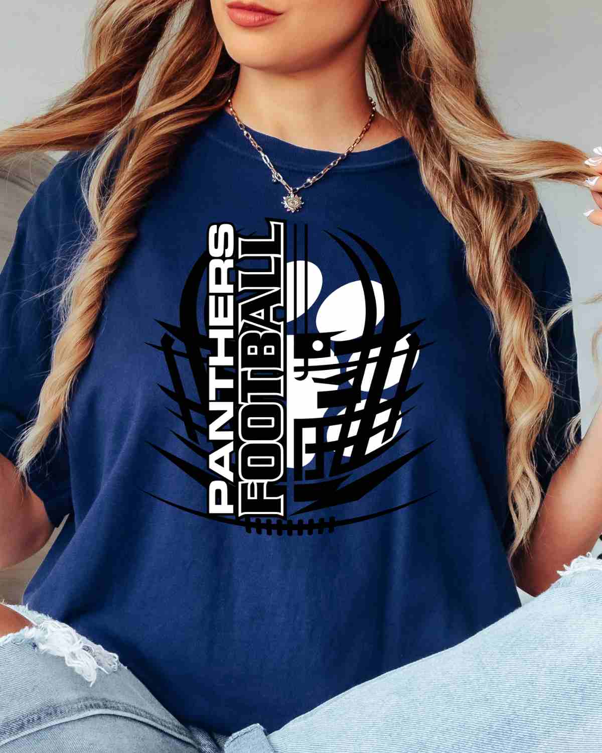 Panthers Football Helmet Paw Tshirt