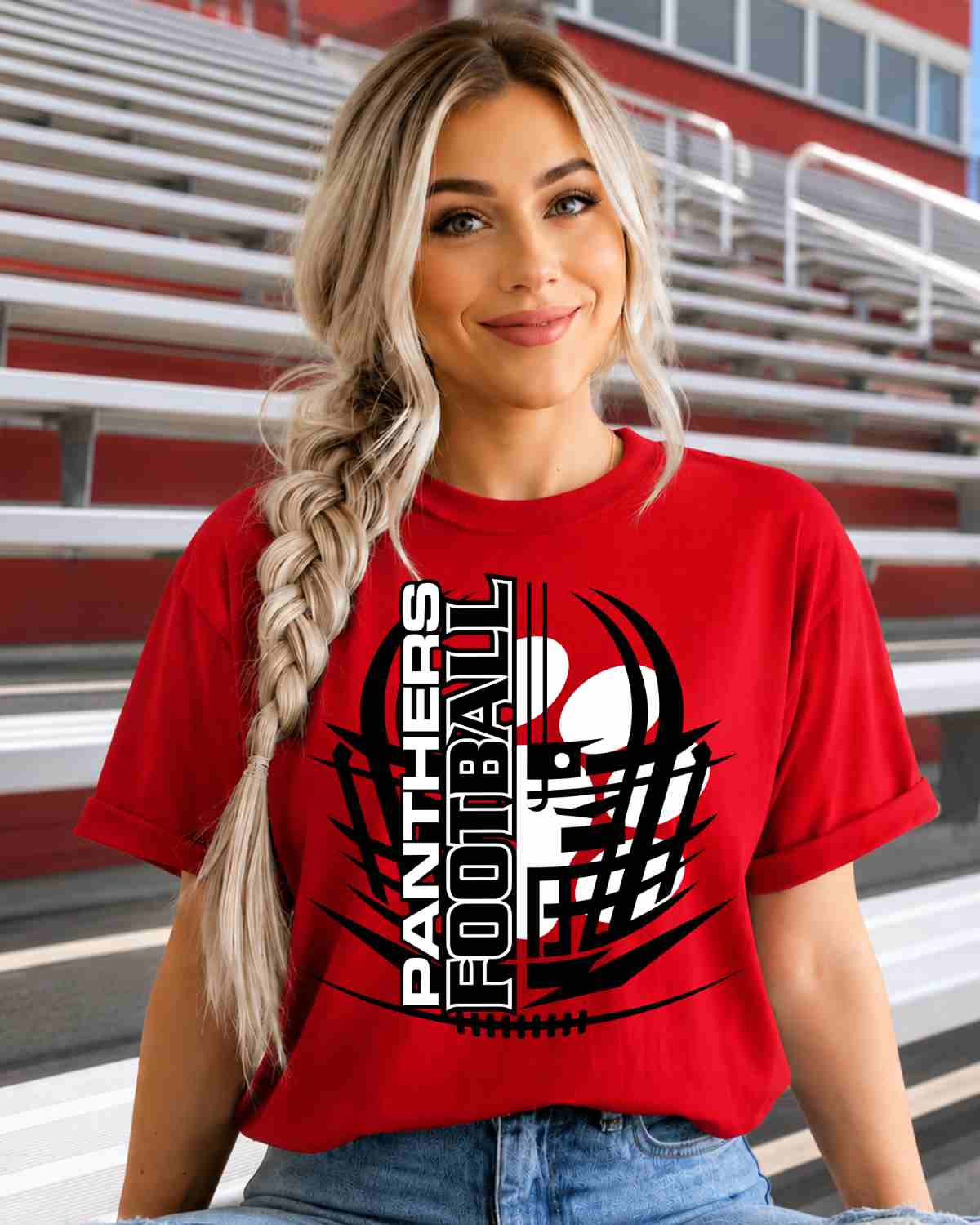 Panthers Football Helmet Paw Tshirt