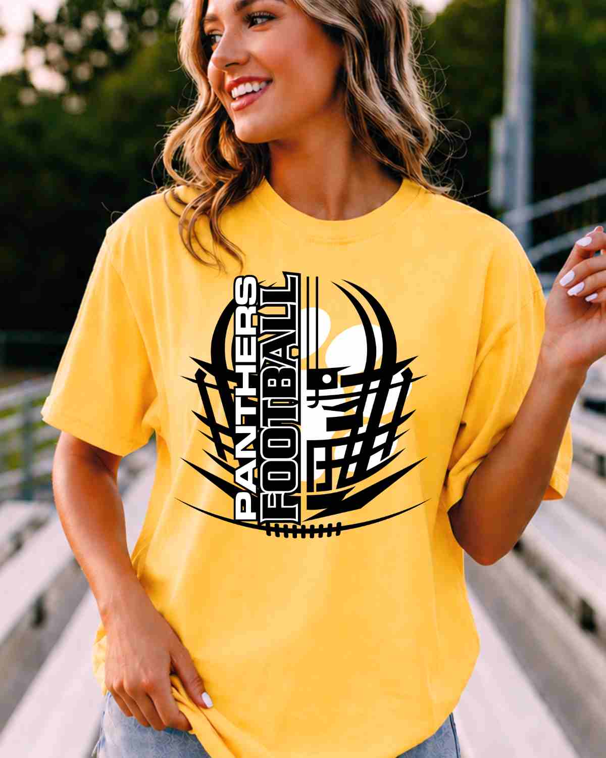 Panthers Football Helmet Paw Tshirt