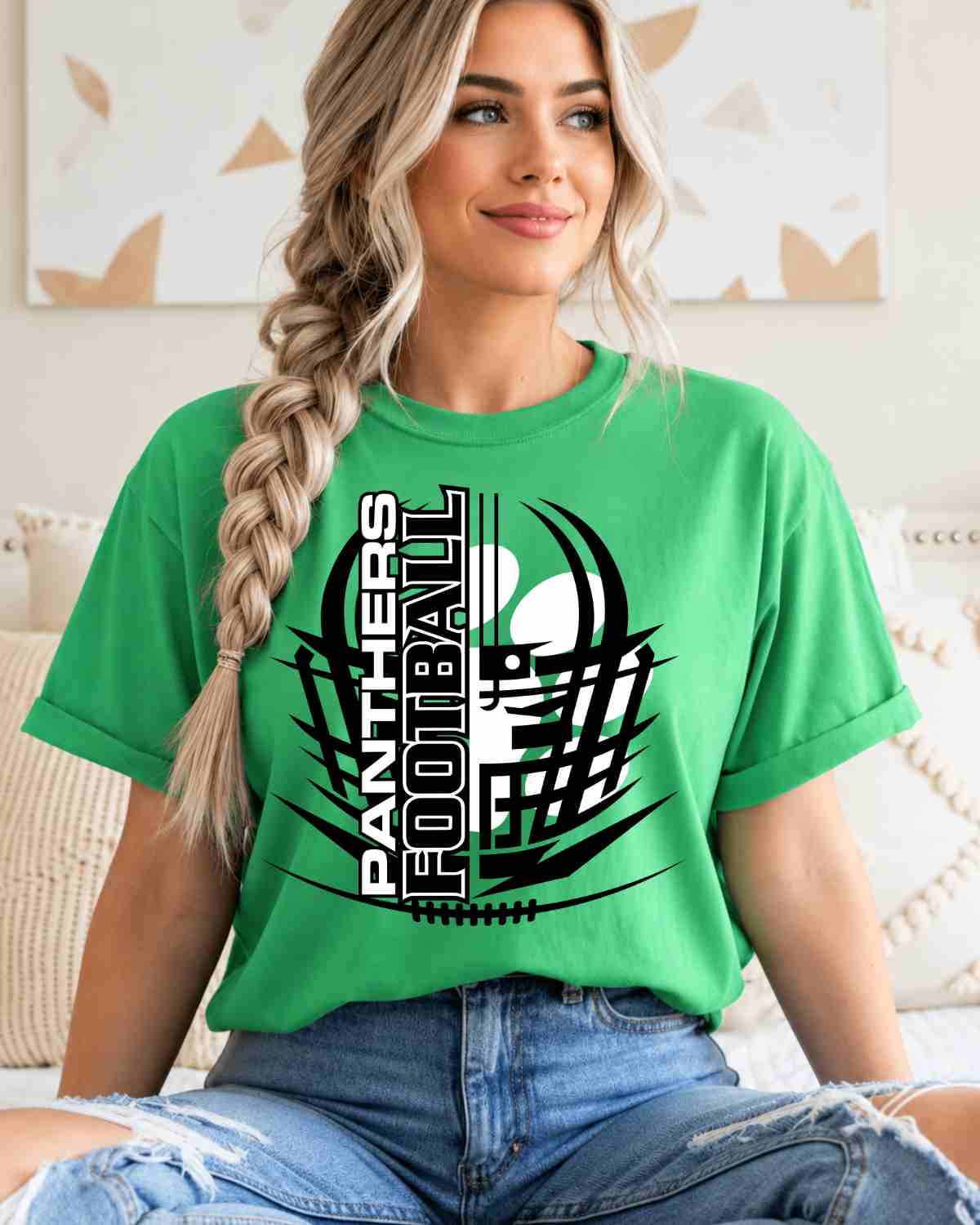 Panthers Football Helmet Paw Tshirt