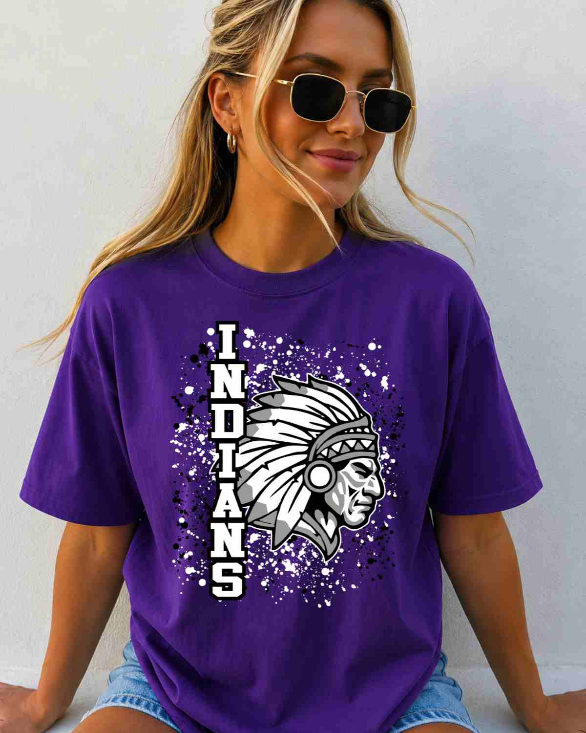 Indians Splatter Tshirt