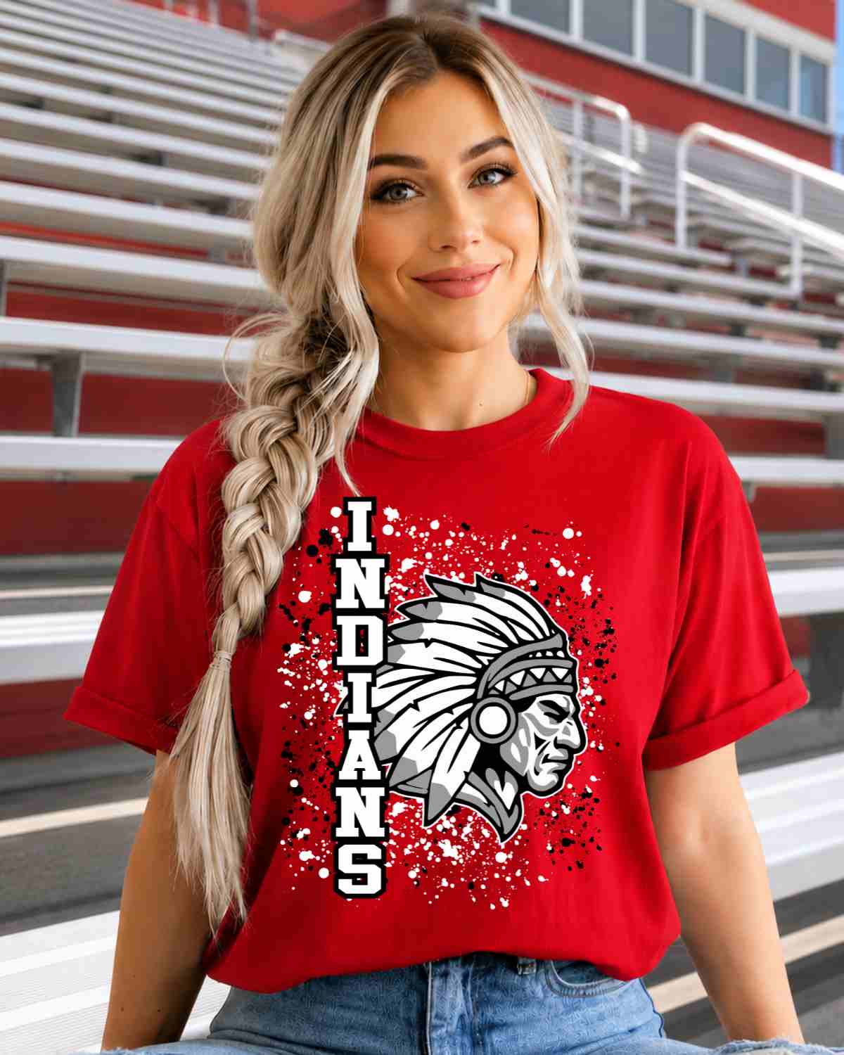 Indians Splatter Tshirt